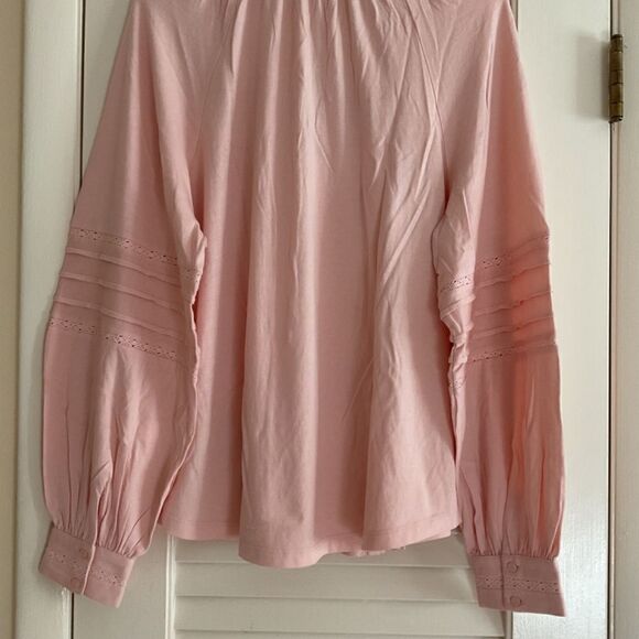 NWT Polo RALPH LAUREN PEACH PINK LACED EMBROIDERED LONG SLEEVE WOMAN Top XL - Picture 6 of 14